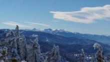 Blowing snow in the distance on Freel Peak.