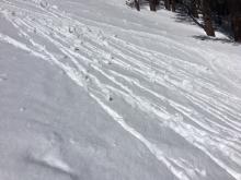 Minor roller balls during the early afternoon on solar aspects.