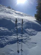 Scoured surfaces on a N aspect near 8800 ft. on Basin Peak
