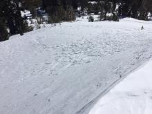 E aspect wind effected snow at 9600'.