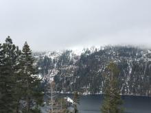 Mid level cloud cover from 7000' to 8000' from Homewood through South Lake Tahoe at 1pm.  