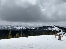 Increasing clouds across the Sierra Crest around noon