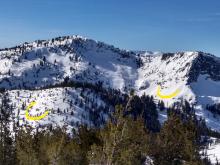 Limited, minor previous roller ball/loose wet instability on E aspects in Desolation Wilderness.