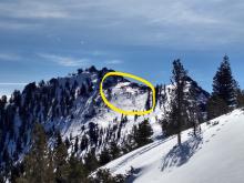 Wind scouring down to exposed rain crust on NE side of Peak 9,269'.