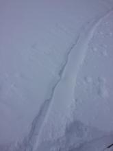 Ski track refilling from wind transport after 90 minutes. 