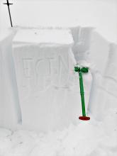 A Test pit from a N aspect below treeline slope sheltered from the wind. Tests did not show signs of instability.