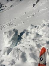 Large debris from previous wet slide 