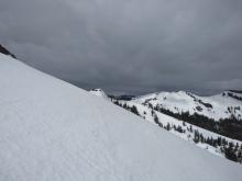 Thick cloud cover to the west of the Silver Peak at 11:20am.