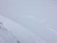 Cracking in wind loaded areas with 4-8'' wind slabs.