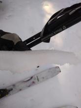 Breakable surface crust from weak refreeze.