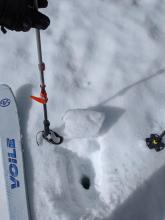 5 inch surface melt-freeze crust over 3 feet of residual wet snow to ground.