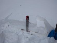 S side pit with 1 foot snowpack and ECTN result on poorly developed facets.