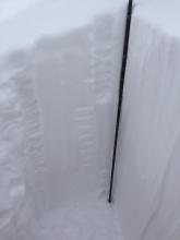 Pit profile on North aspect @ 8700'