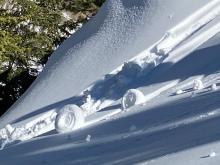 12-18" pinwheels in moist snow on a short north-facing slope in Shirley Canyon, around 6700'