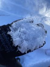 Surface hoar in protected, shaded pockets.