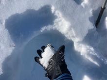 Weak surface snow on top of a crust with a layer weak snow below the crust.
