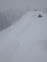 Newly formed, small cornices near treeline.