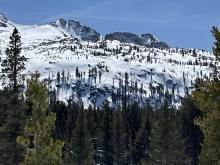 Natural wind slab South Lake Tahoe backcountry 