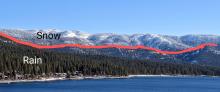 Rain/Snow line was clearly visible at 7000 to 7200 ft on the drive over to Tamarack.