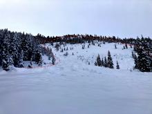 Looking up slide path. 