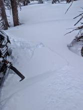 More cracking in wind drifted snow