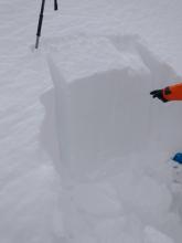 ECTP-8 on rimed precipitation particles down 8-10''.  