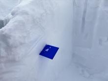 A hasty pit on the ridge south of Proletariat bowl revealed buried SH down 30 cm