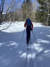 Conditions from the trailhead were varied with cold snow in the shade and sun crust on solar exposed terrain.