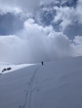 Convective clouds produced 2" of new snowfall