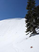 Large cornices still exist along many ridges. 
