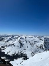 Looking south from the pass between Roundtop and the Sisters