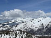 Upper level cirrus clouds with lower level cumulus throughout the day.