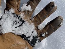 Wet clustery snow near and below the surface.
