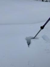 Up to 18” wind slap on NW aspect of the summit ridge